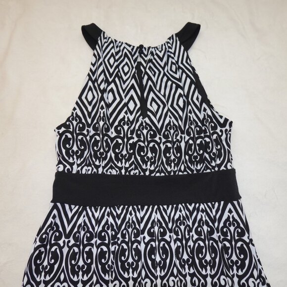Women's Size Small White House Black Market Halter Neck Keyhole A-Line Dress - Picture 6 of 9